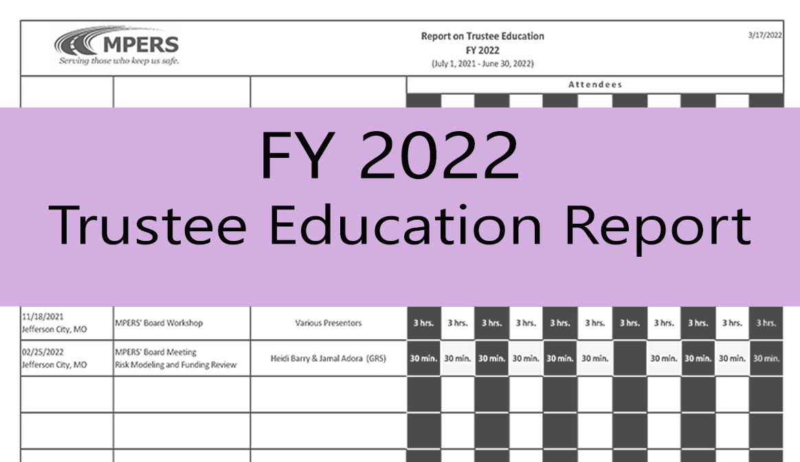 FY 2022 Trustee Education Report