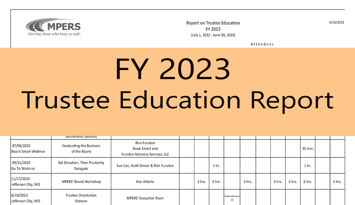 FY 2023 Trustee Education Report